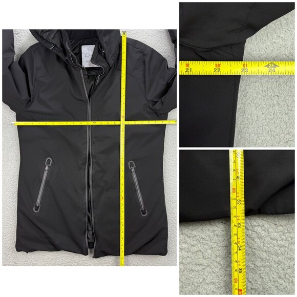 Yes Zee Coat Womens Extra Large XL Black Down Puffer Jacket Parka Hooded Winter - Picture 12 of 12